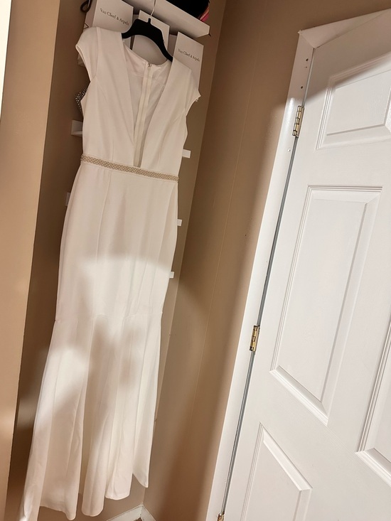 Shopsmjboutique Dresses & Skirts - Elegant White Cap-Sleeve Maxi Dress with Beaded Waist